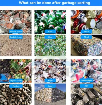 都市固体廃棄物リサイクル工場用 2000 kg 量容量廃棄物分類プラットフォーム