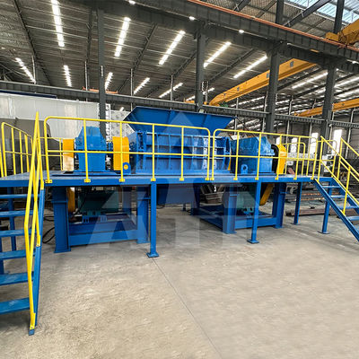 メタル・プラスチックリサイクル用ダブルシャフト・シュレッダー 5000KG 重さ1-10cm 最終製品