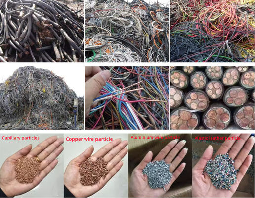 銅スクラップ加工材料 銅ケーブルリサイクル用金属粒粒機