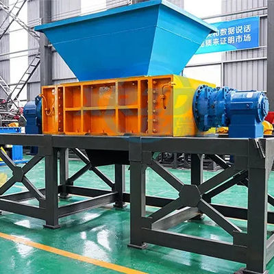 廃棄物用ダブルシャフト・シュレッダー 鉄 アルミ 金属 プラスチック 多機能